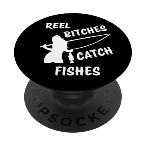 Angelrolle Hündinnen Fangen Fische Angeln Lady Angler Fangen Fische PopSockets Klebender PopGrip von Fishing Way Of Life