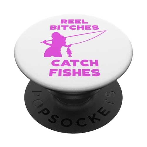 Angelrolle Hündinnen Fangen Fische Angeln Lady Angler Fangen Fische PopSockets Klebender PopGrip von Fishing Way Of Life