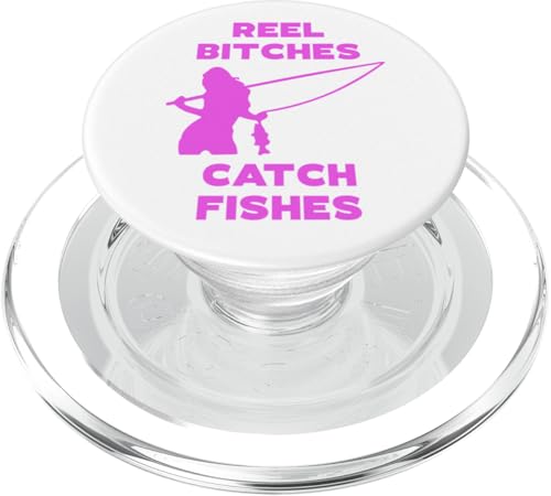 Angelrolle Hündinnen Fangen Fische Angeln Lady Angler Fangen Fische PopSockets PopGrip für MagSafe von Fishing Way Of Life