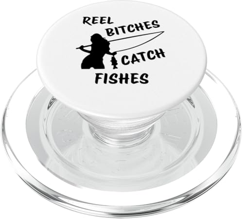 Angelrolle Hündinnen Fangen Fische Angeln Lady Angler Fangen Fische PopSockets PopGrip für MagSafe von Fishing Way Of Life