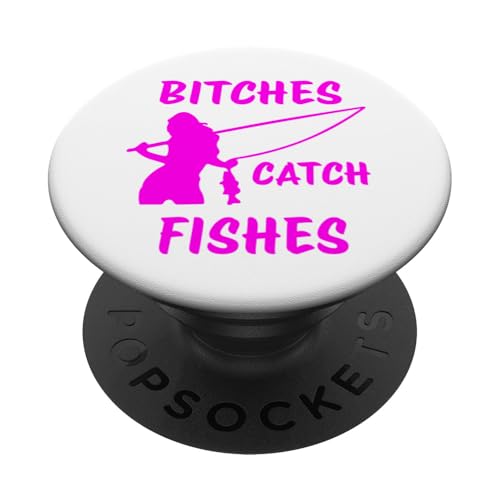Hündinnen fangen Fische Angeln Lady Angler Fangen Fische PopSockets Klebender PopGrip von Fishing Way Of Life