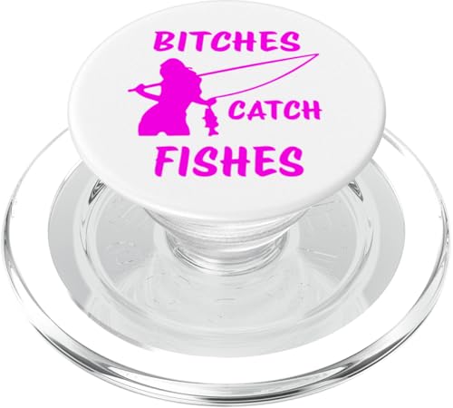 Hündinnen fangen Fische Angeln Lady Angler Fangen Fische PopSockets PopGrip für MagSafe von Fishing Way Of Life