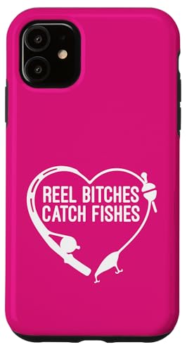 Angelrolle Hündinnen fangen Fische Angeln Herz Angler Fischer Hülle für iPhone 11 von Fishing Way of Life