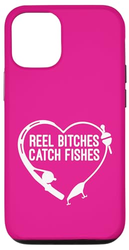 Angelrolle Hündinnen fangen Fische Angeln Herz Angler Fischer Hülle für iPhone 12/12 Pro von Fishing Way of Life