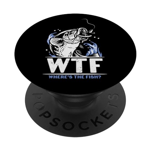 WTF Where's The Fish? Angler Fisch Angeln Fischer Geschenk PopSockets Klebender PopGrip von Fishing Way of Life