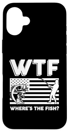 WTF Where's The Fish? Angler Fisherman USA Flagge Angeln Hülle für iPhone 16 Plus WTF Where's The Fish? Angler Fisherman USA Flagge Angeln Hülle für iPhone 16 Plus von Fishing Way of Life