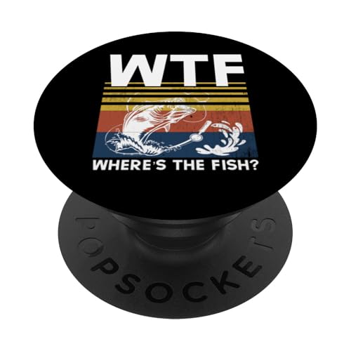WTF Where's The Fish? Angler Fisherman USA Flagge Angeln PopSockets Klebender PopGrip WTF Where's The Fish? Angler Fisherman USA Flagge Angeln PopSockets Klebender PopGrip von Fishing Way of Life