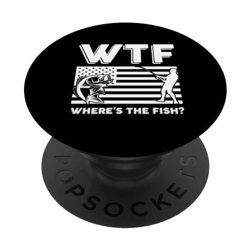 WTF Where's The Fish? Angler Fisherman USA Flagge Angeln PopSockets Klebender PopGrip WTF Where's The Fish? Angler Fisherman USA Flagge Angeln PopSockets Klebender PopGrip von Fishing Way of Life