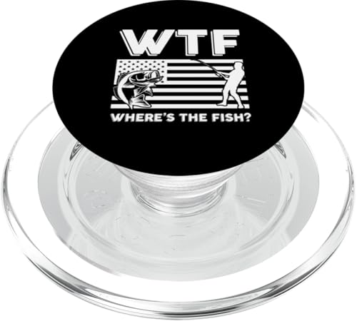 WTF Where's The Fish? Angler Fisherman USA Flagge Angeln PopSockets PopGrip für MagSafe WTF Where's The Fish? Angler Fisherman USA Flagge Angeln PopSockets PopGrip für MagSafe von Fishing Way of Life