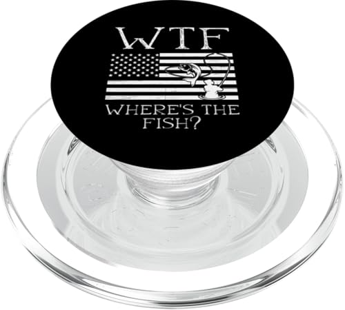 WTF Where's The Fish? Angler Fisherman USA Flagge Angeln PopSockets PopGrip für MagSafe WTF Where's The Fish? Angler Fisherman USA Flagge Angeln PopSockets PopGrip für MagSafe von Fishing Way of Life