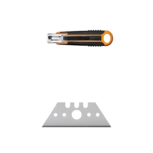 Bundle aus Fiskars Sicherheits-Cuttermesser, 18 mm, Schwarz/Orange, 1004683 + Original Fiskars Ersatzklingen für Sicherheits-Cuttermesser, 18 mm, 10 Stück, 1004616 Bundle aus Fiskars Sicherheits-Cuttermesser, 18 mm, Schwarz/Orange, 1004683 + Original Fiskars Ersatzklingen für Sicherheits-Cuttermesser, 18 mm, 10 Stück, 1004616 von Fiskars