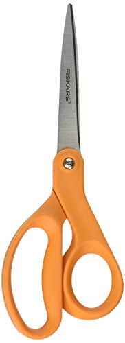 Fiskars 01-004342 Home and Office Scissors, 8-Inch Length, Stainless Steel, Straight, Orange Handle von Fiskars