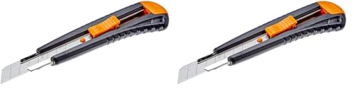 Fiskars Cuttermesser mit Metallführung, 18 mm, Orange/Schwarz, 1003749 (Packung mit 2) von Fiskars