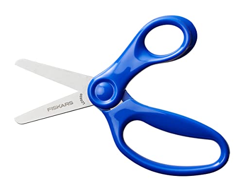 Fiskars Kinderschere, Ab 6 Jahren, Länge: 13 cm, Für Rechts- und Linkshänder, Metall-Klinge/Kunststoff-Griffe, Blau, 1064069 von Fiskars