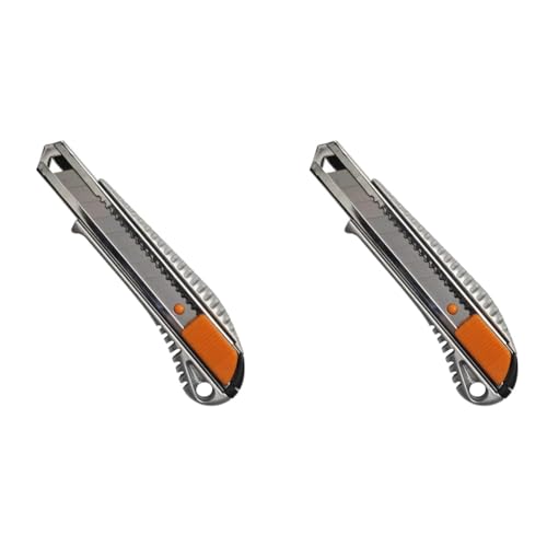 Fiskars Profi-Cuttermesser aus Metall, 18 mm, Orange/Metall, 1004617 (Packung mit 2) von Fiskars