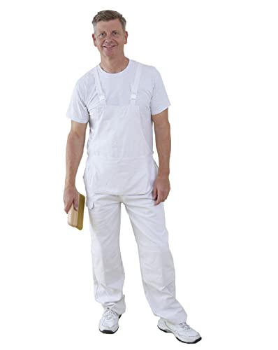 Fit For The Job 100% Baumwolle Drill, Multi-Pocket White Painter & Decorator Latzhose, Schützt vor Farbspritzern, Weicher, bequemer, vorgeschrumpfter Baumwollstoff - Klein Fit For The Job 100% Baumwolle Drill, Multi-Pocket White Painter & Decorator Latzhose, Schützt vor Farbspritzern, Weicher, bequemer, vorgeschrumpfter Baumwollstoff - Klein von Fit For The Job