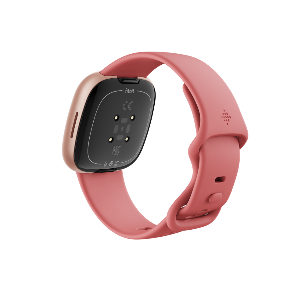 Fitbit Versa 4 - 40 mm - Kupferros� - intelligente Uhr mit Band - rosa sandfarben - Bandgr��e: S/L - NFC, Bluetooth (FB523RGRW) von FitBit