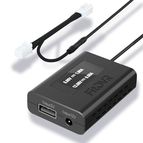 Dashcam Stromadapter (10-Pin) für Dodge, Jeep, Ram, Chrysler (Ram1500 Cherokee Compass Charger Durango Chersler 200, etc.) LED-Anzeige USB Power, Anschluss an Rückspiegel, 5V 12V Ausgang, D3-012 von FitDVR