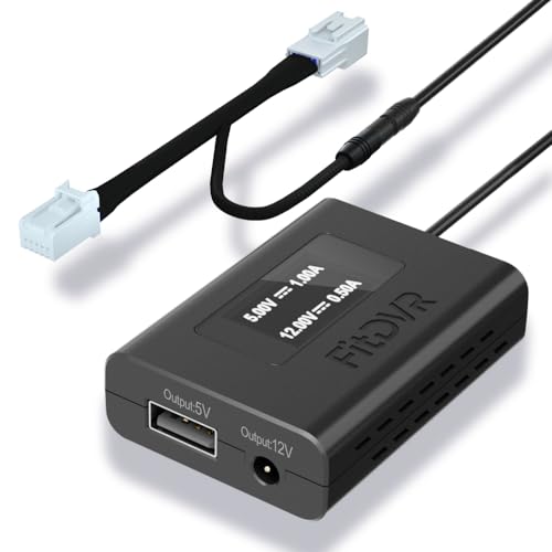 Dashcam Stromadapter (10-Pin) für Hyundai, Kia, Genesis (Tuscon Elantra Kona Palisade IONIQ5 6 Sportage Telluride K5 EV6,etc.) LED-Anzeige USB Power, Anschluss an Rückspiegel, 5V 12V Ausgang, D3-014 von FitDVR