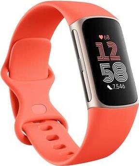 Fitbit Charge 6 - Champagne Gold Aluminium - Aktivitätsmesser mit Infinity Band - Silikon - korallefarben - NFC, Bluetooth - 37.64 g (40-56-7910) von Fitbit