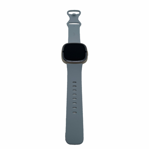 Fitbit Sense 2 Aluminiumgehäuse gold Silikonarmband blau von Fitbit