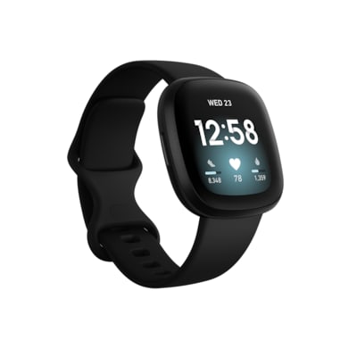 Fitbit Versa 3 Gesundheits- und Fitness-Smartwatch, GPS, Alu schwarz, Band schw von Fitbit