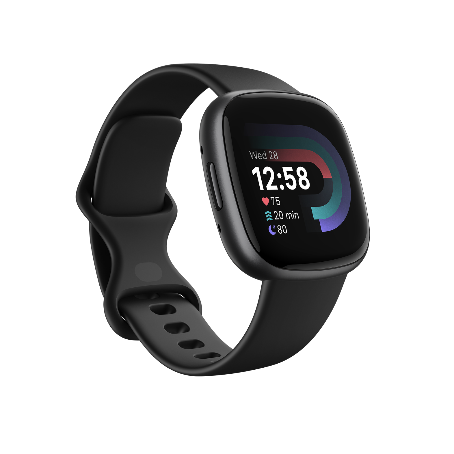 Fitbit Versa 4 - 40 mm - Carbon-Schwarz - intelligente Uhr mit Band - schwarz - Bandgröße: S/L - NFC, Bluetooth (FB523BKBK) von Fitbit