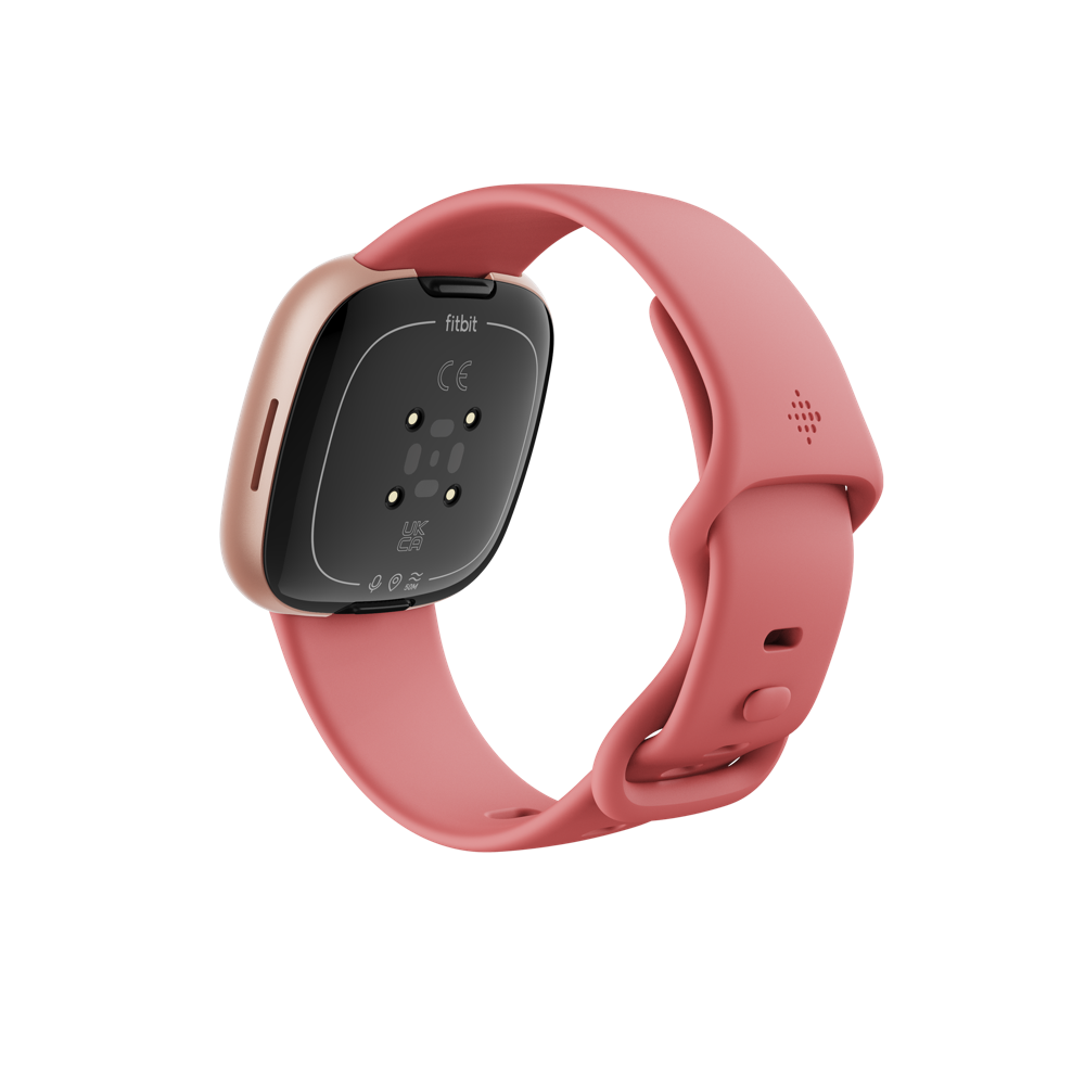 Fitbit Versa 4 - 40 mm - Kupferrosé - intelligente Uhr mit Band - rosa sandfarben - Bandgröße: S/L - NFC, Bluetooth (FB523RGRW) von Fitbit
