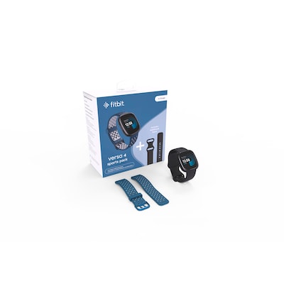 Fitbit Versa 4 Bundle Fitness-Smartwatch Schwarz/Saphir von Fitbit