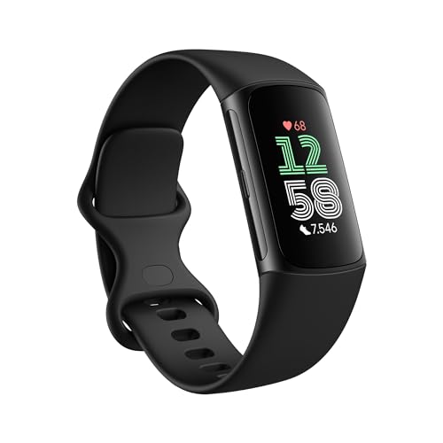 Google Fitbit Charge 6 Aktivitätstracker enthält ein 6 monatige Premium Mitgliedschaft, 7 Tage Akkulaufzeit, Google Wallet und Google Maps, Obsidian / Aluminium Schwarz von Fitbit