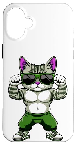 Katzen Fitness Hülle für iPhone 16 Plus von Fitness Animals