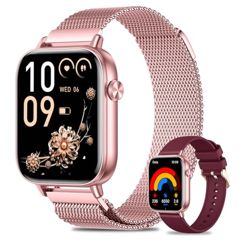 Smartwatch Damen mit Telefonfunktion, 1,83" Touchscreen Fitnessuhr 100+ Sportmodi Menstruationszyklus Pulsuhr SpO2 Schlafmonitor, IP68 Wasserdicht Fitness Tracker für iOS Android Rosa Smartwatch Damen mit Telefonfunktion, 1,83" Touchscreen Fitnessuhr 100+ Sportmodi Menstruationszyklus Pulsuhr SpO2 Schlafmonitor, IP68 Wasserdicht Fitness Tracker für iOS Android Rosa von Fitonme