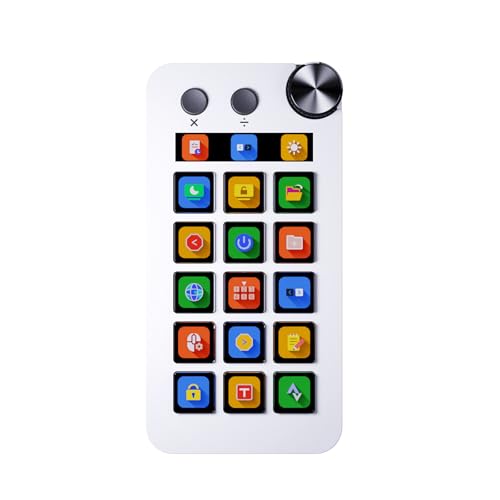 StreamDeck Miniatur-Tastaturen, 15 Tasten, StreamDeck-LCD-Taste, Live-Inhaltserstellung, Controller, Zoll-Taste für PC von Fitooles