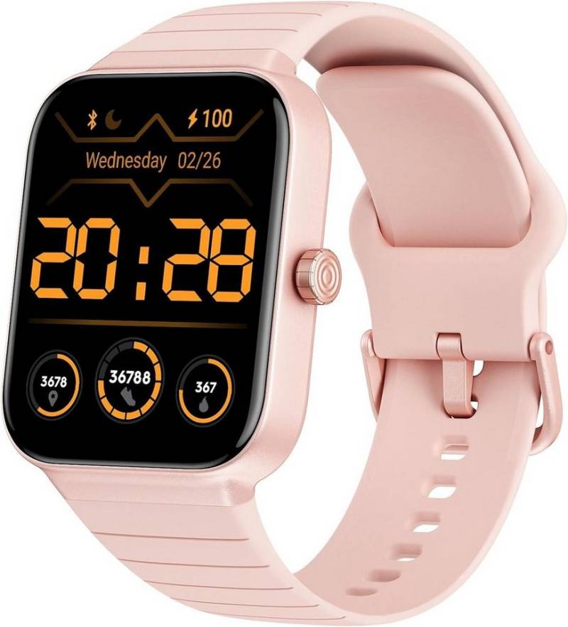 Fitpolo Fur Damen mit Telefonfunktion Alexa Integriert Smartwatch (1.8 Zoll, Android / iOS), Mit IP67 Wasserdicht Fitnessuhr mit Schrittzähler/SpO2/Herzfrequenz von Fitpolo
