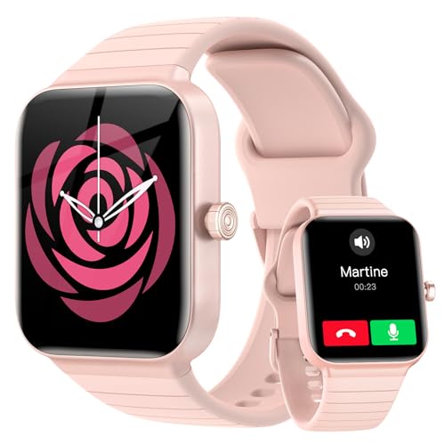 Smartwatch Damen mit Telefonfunktion Alexa Integriert - Fitnessuhr 100+ Sportmodi - Armbanduhr 1,8 Zoll & IP68, Schrittzähler Uhr Herren für Android iOS mit Pulsmesser SpO2 Stress Schlafmonitor von Fitpolo