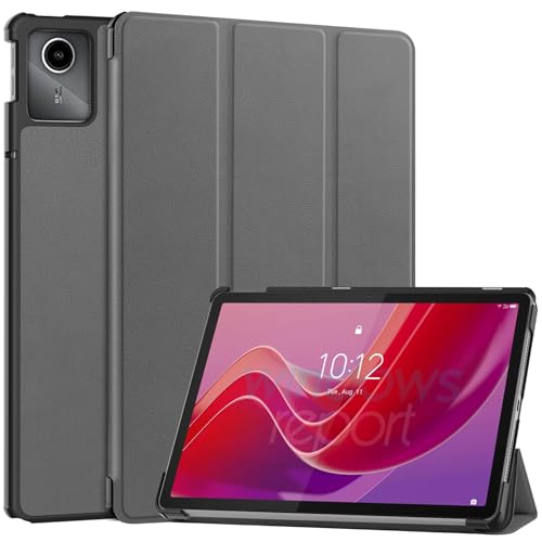 Fitudoos Hülle Kompatibel mit Lenovo Tab M11(TB330) 11 Zoll 2024- Ultra Dünn mit Standfunktion Slim Smart Schutzhülle,mit Automatischer Schlaf-/Wachmodus–Grau von Fitudoos