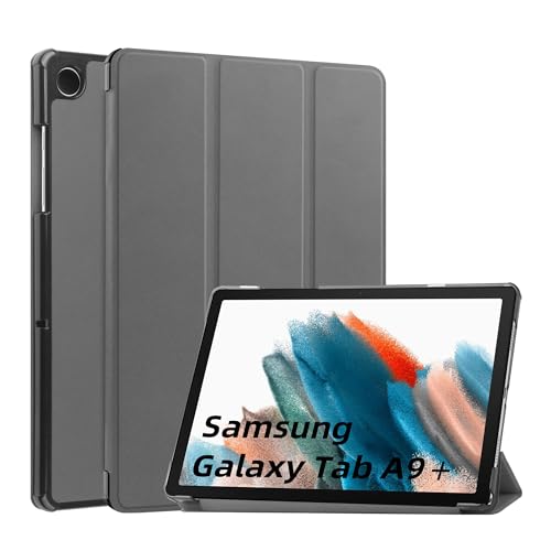 Fitudoos Hülle Kompatibel mit Samsung Galaxy Tab A9+/A9 Plus 10.95 Zoll 2023- Ultra Dünn mit Standfunktion Slim Smart Schutzhülle,mit Automatischer Schlaf-/Wachmodus–Grau von Fitudoos