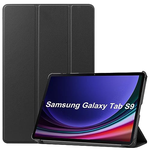 Fitudoos Hülle Kompatibel mit Samsung Galaxy Tab S9 - mit Standfunktion Slim Smart Ultra Dünn Schutzhülle –Schwarz von Fitudoos