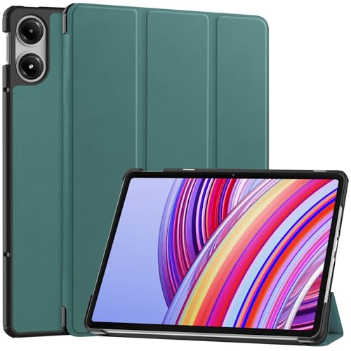 Fitudoos Hülle Kompatibel mit Xiaomi Redmi Pad Pro 5G/4G/Poco Pad 12.1 Zoll- Ultra Dünn mit Standfunktion Slim Smart Schutzhülle,mit Automatischer Schlaf-/Wachmodus–Grün von Fitudoos