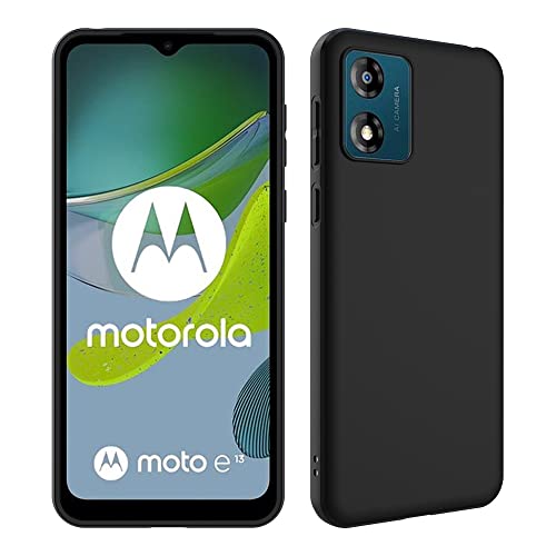 Fitudoos Hülle für Motorola Moto E13 Hülle,Soft Schutzhülle Liquid Silicone hülle,Hochwertiges Silikon Premium TPU Handyhülle für Motorola Moto E13 -schwarz. von Fitudoos