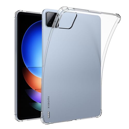 Fitudoos Silikon Hülle für Xiaomi Pad 6s Pro 12.4 Zoll mit Stoßfest Schutzecken,Schockabsorption Kratzfest Case Cover -Transparent. von Fitudoos