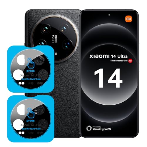 Fitudoos für Xiaomi 14 Ultra [2 Stück] Kamera panzerglas schutzfolie Mit Positionierhilfe, [9H Härte],[0.33mm] [Ultra-klar],[Anti-KratzenFrei und Öl],[No-Bubble]. von Fitudoos