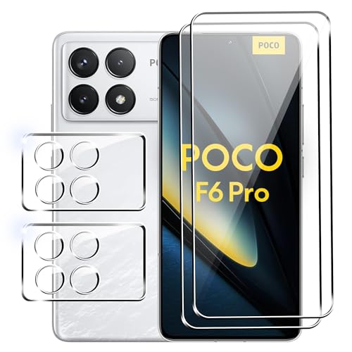 Fitudoos für Xiaomi Poco F6 Pro [2 Stück] Panzerglas Schutzfolie+Kamera Panzerfolie [2 Stück], [9H Härte],[0.33mm] [Ultra-klar],[Anti-KratzenFrei und Öl],[No-Bubble]. von Fitudoos