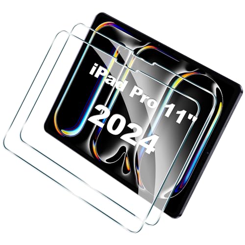 Fitudoos für iPad Pro 11 2024 [2 Stück] Panzerglas Schutzfolie,[9H Härte],[0.33mm] [Ultra-klar],[Anti-KratzenFrei und Öl],[No-Bubble]. von Fitudoos