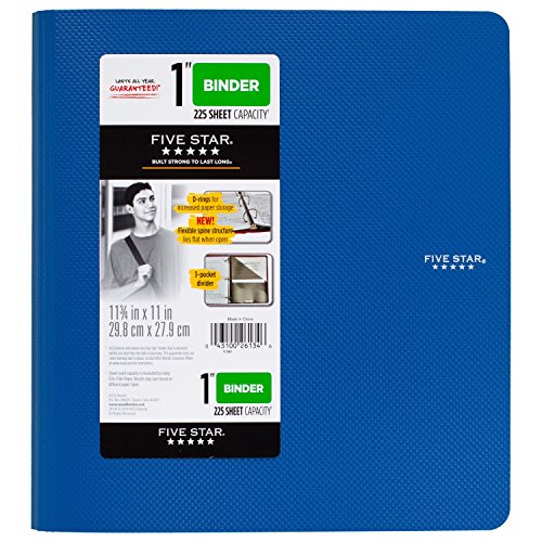 Five Star 38900 Ringbuch aus Kunststoff, 2,5 cm, Blau von Five Star