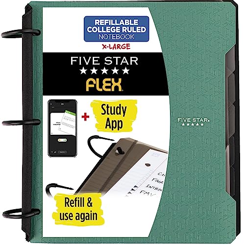 Five Star Flex Hybrid Notizbuch, 1-1/2 Zoll Ordner, Notebook und Ordner All-in-One, grün (29324AQ8) von Five Star