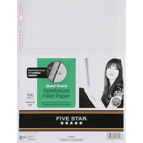 Five Star Füllpapier, kariert, vierfach liniert Vierfach liniert 1-Pack multiple von Five Star
