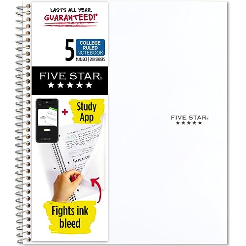 Fünf Star Spiral Notebook 1 Packung weiß von Five Star