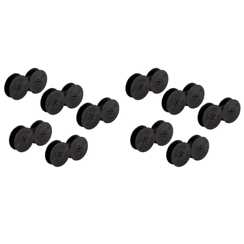 Fivetwofive 10-Teiliges Schreibmaschinen-Farbband mit Doppelspule Schreibmaschinen-Farbband mit Doppelspule Ersatzpackung für die Meisten Schreibmaschinen, Schwarz von Fivetwofive