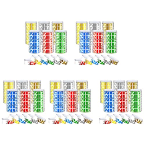 Fivetwofive 3000Er-Pack VIP- VIP-ArmbäNder Wasserdichte VIP-ArmbäNder Neonfarbene ArmbäNder Vielfalt für Events, Partys von Fivetwofive